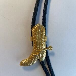 Bolo Tie Cowboy Boot Western Cowgirl Rodeo Swing Adjustable Unisex Men Womens